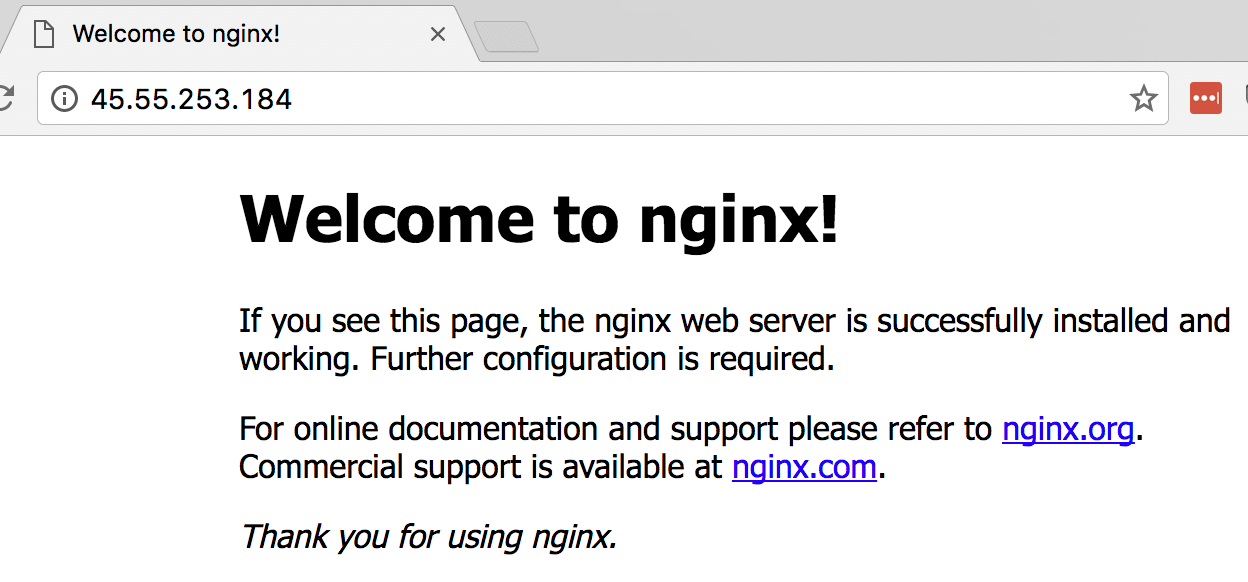 Nginx working on node 1